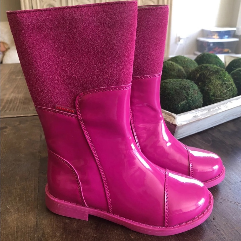 Girls hot pink Lamour boots size 9